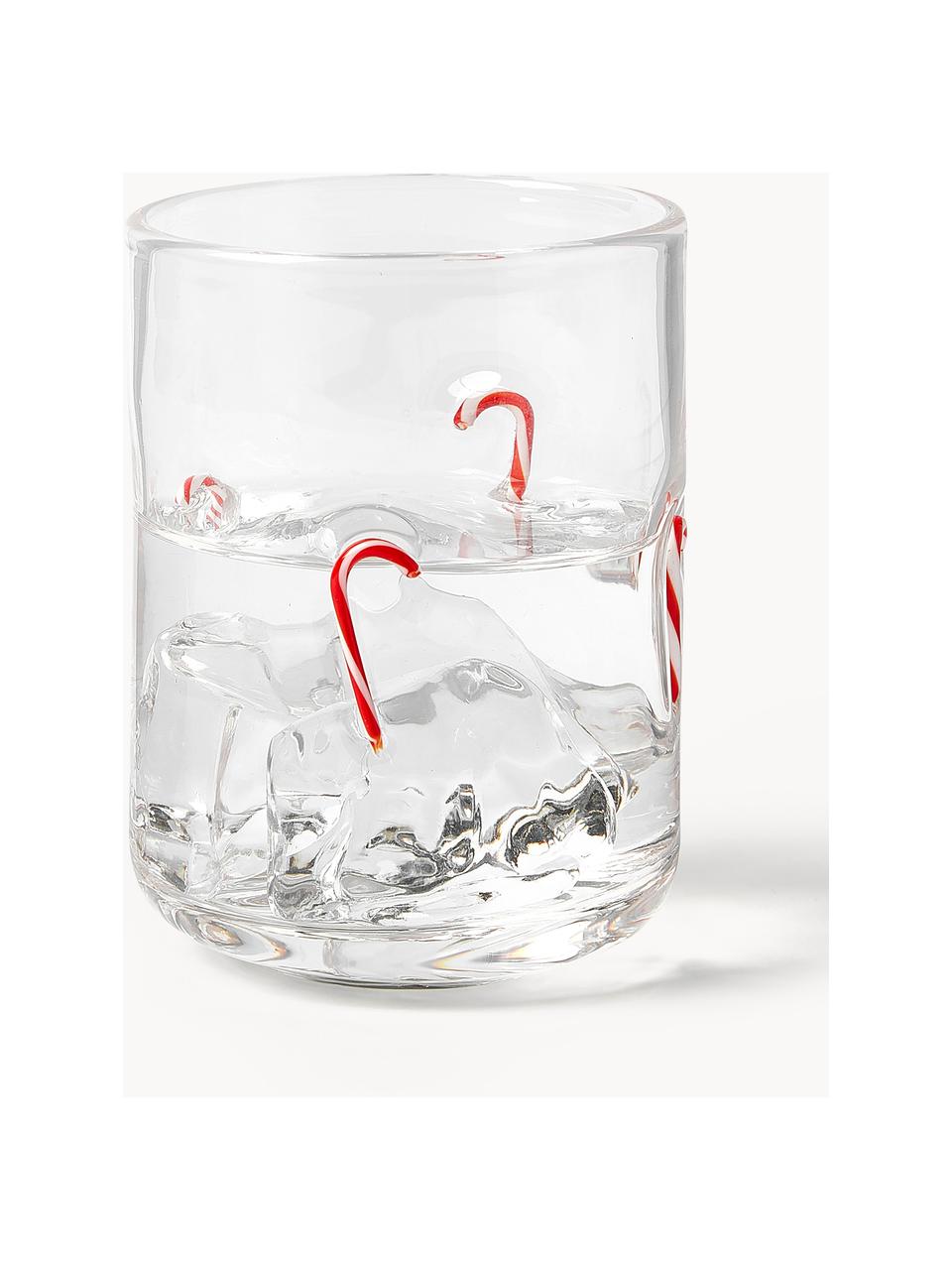 Bicchieri per l'acqua in vetro soffiato Candy, 4 pz., Vetro, Trasparente, Larg. 8 x Alt. 11 cm, 370 ml