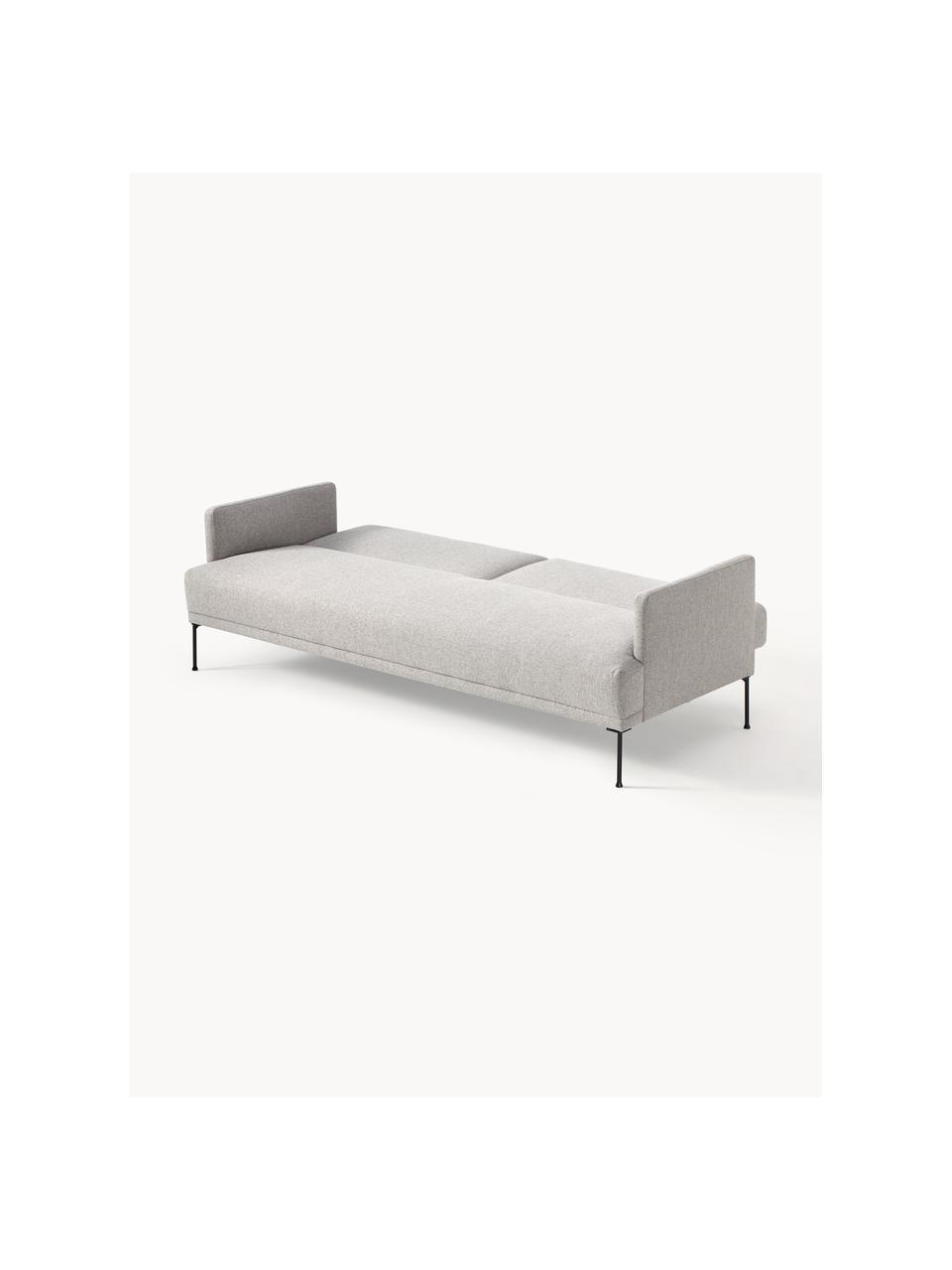 Canapé convertible 3 places Fluente, Tissu gris clair, larg. 220 x prof. 88 cm