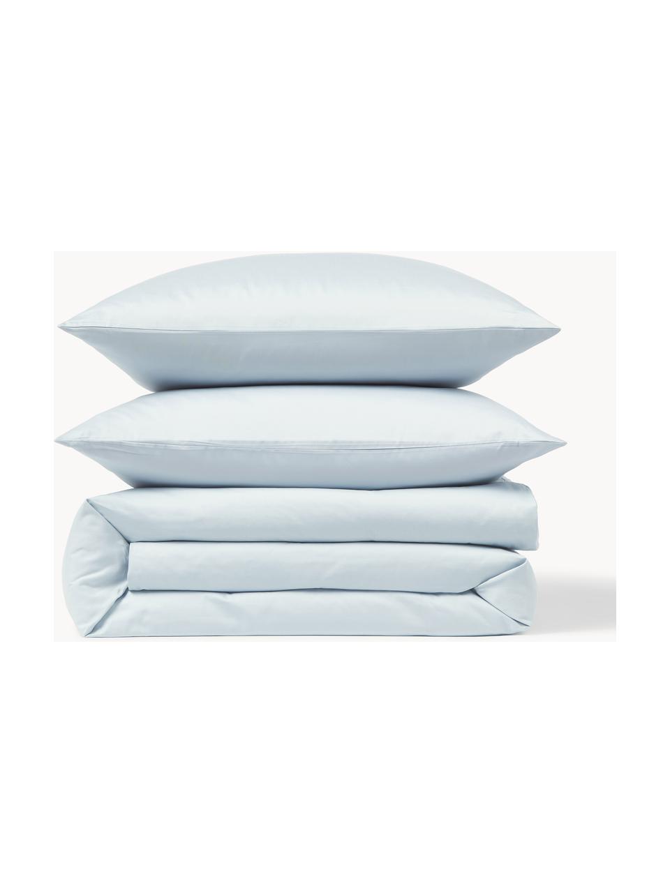 Baumwollsatin-Bettdeckenbezug Comfort, Webart: Satin Fadendichte 250 TC,, Hellblau, B 200 x L 200 cm