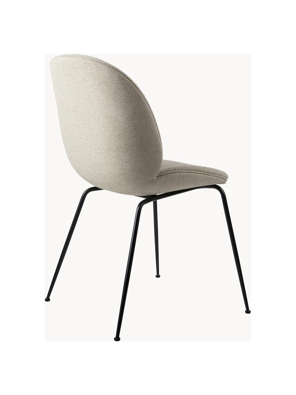 Čalúnená stolička Beetle, Svetlosivá, čierna matná, Š 56 x H 58 cm