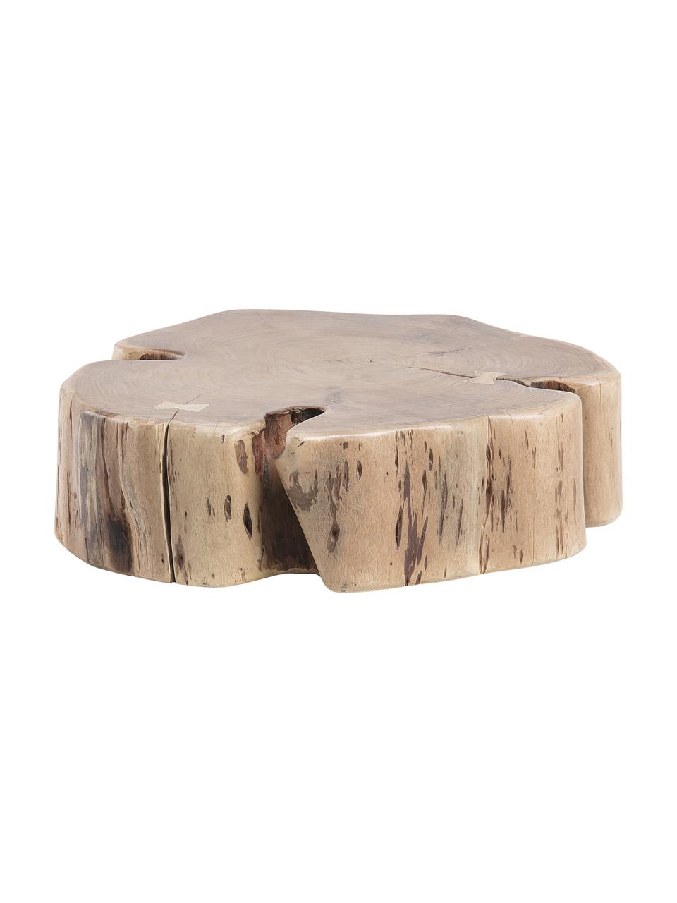 Stolik kawowy z litego drewna Essi, Blat: drewno akacjowe, Nogi: stal, Brązowy, Ø 65 x W 23 cm