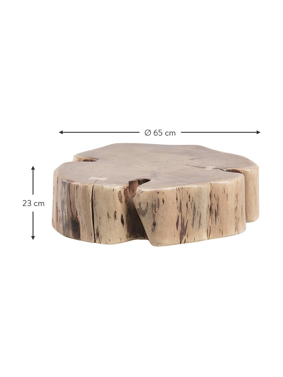 Table basse en bois massif à roulettes Essi, Brun