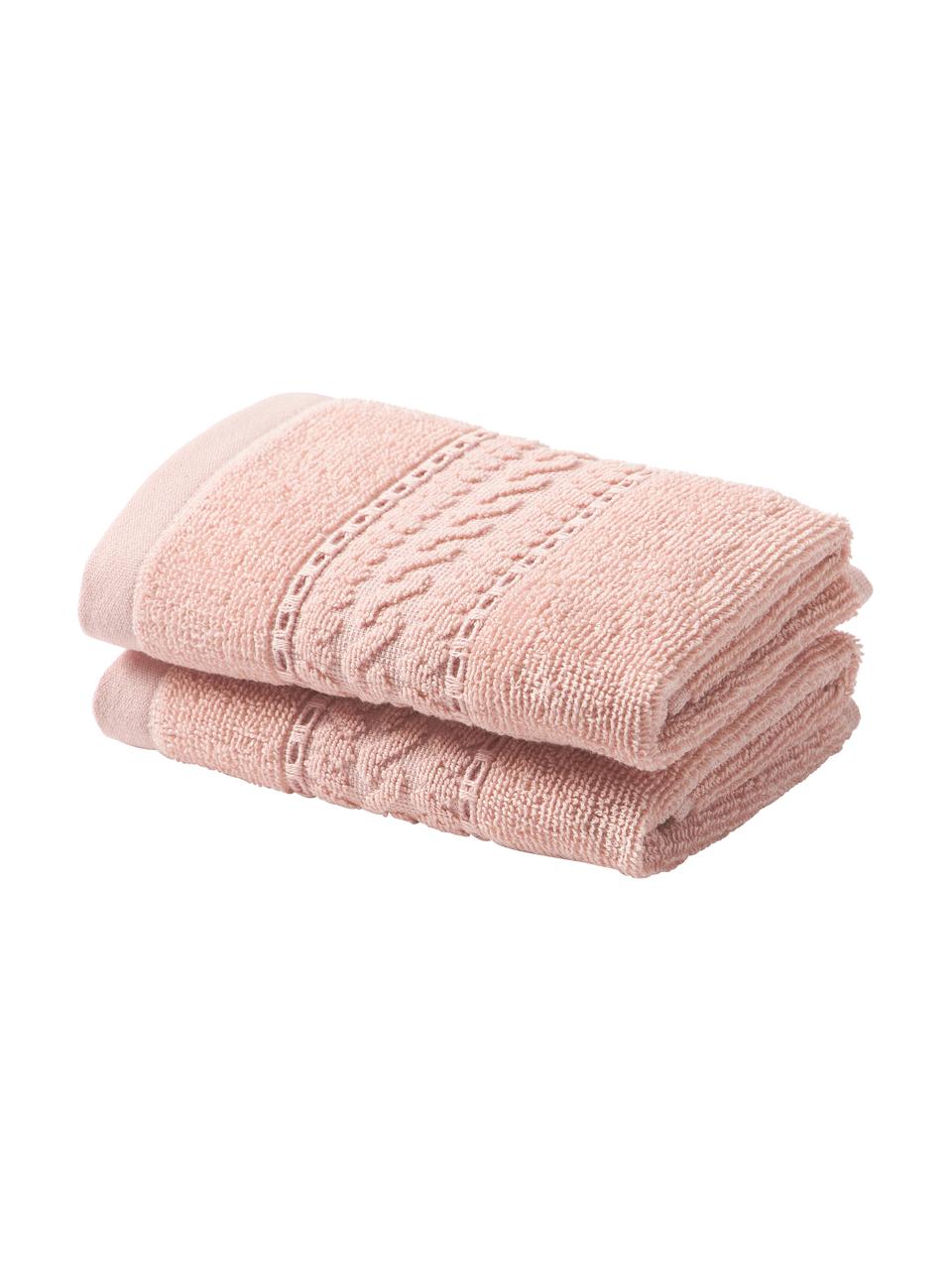 Asciugamano Cordelia, Rosa, Asciugamano per ospiti, Larg. 30 x Lung. 50 cm, 2 pz