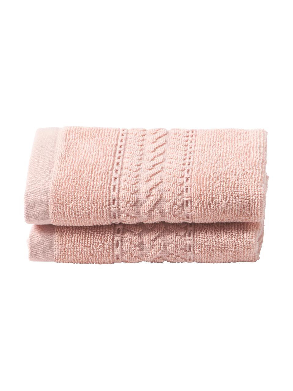 Ręcznik dla gości Cordelia, 2 szt., Blady różowy, Ręcznik dla gości, S 30 x D 50 cm, 2 szt.