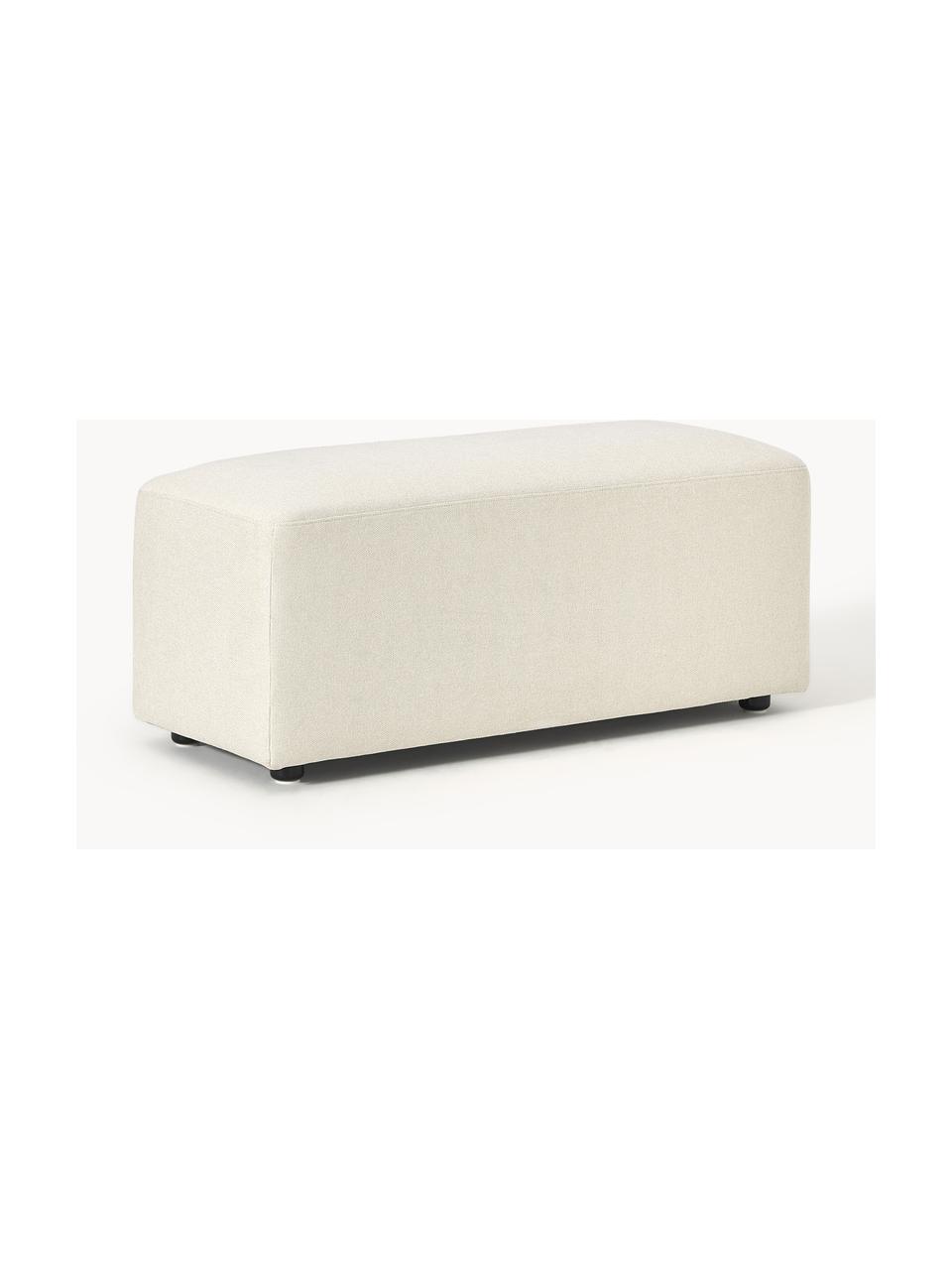 Pouf Melva, Tissu blanc cassé, larg. 99 x prof. 42 cm