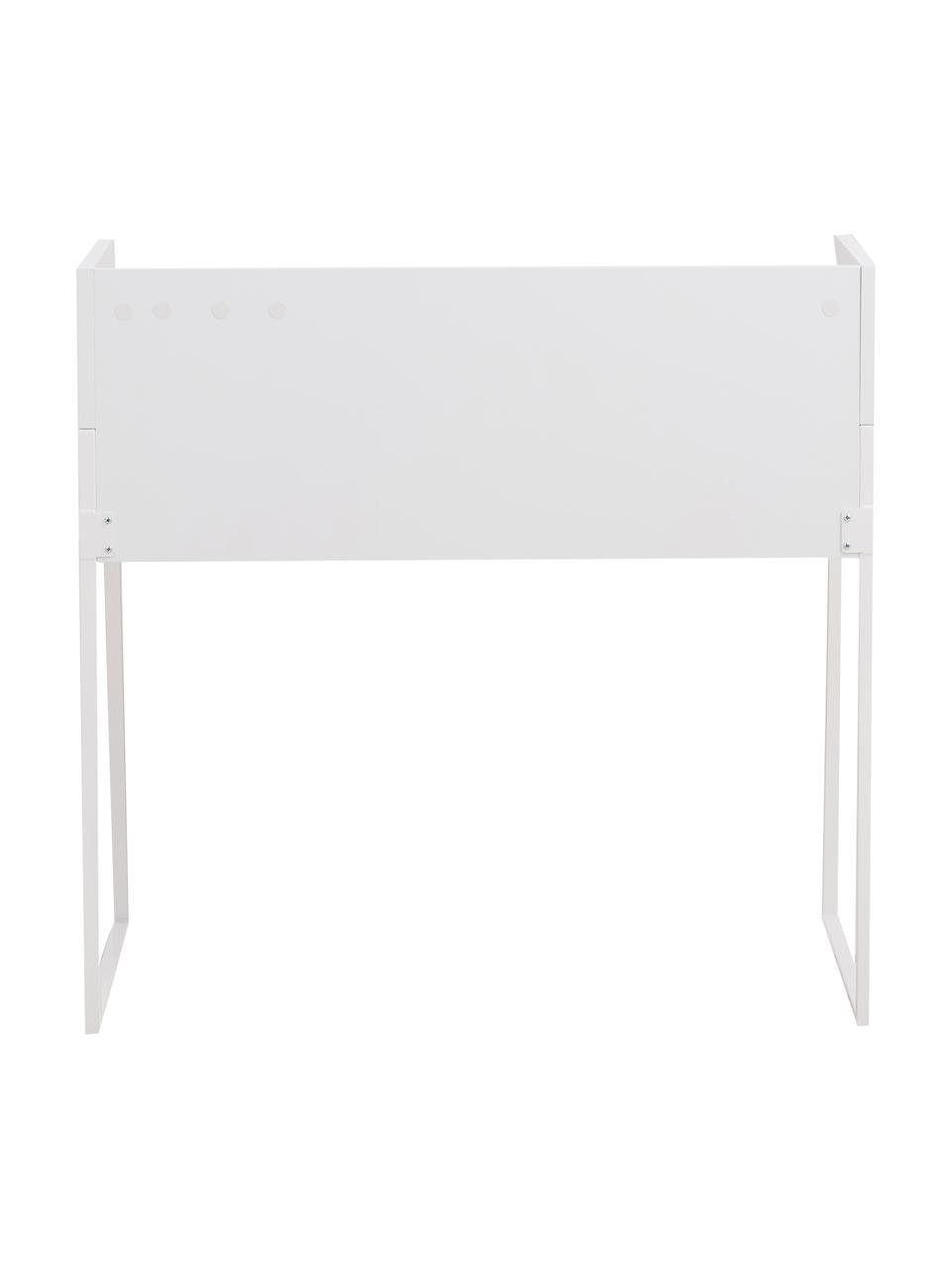 Biurko z przedziałami Camille, Korpus: płyta pilśniowa (MDF) lak, Nogi: metal lakierowany, Drewno naturalne, biały lakierowany, S 90 x G 60 cm