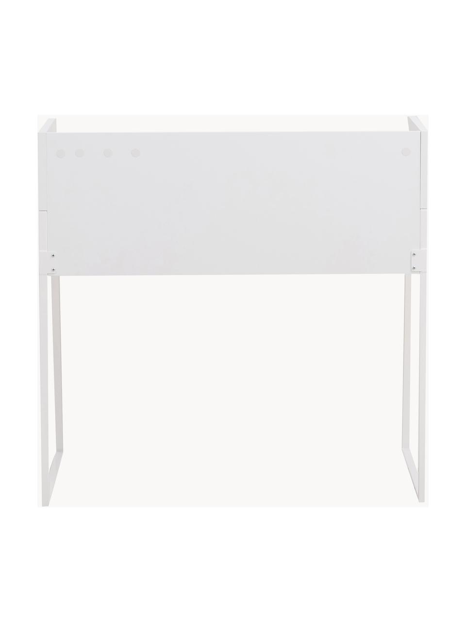 Kleiner Schreibtisch Camille mit Ablage, Beine: Metall, lackiert Dieses P, Holz, weiss lackiert, B 90 x T 60 cm