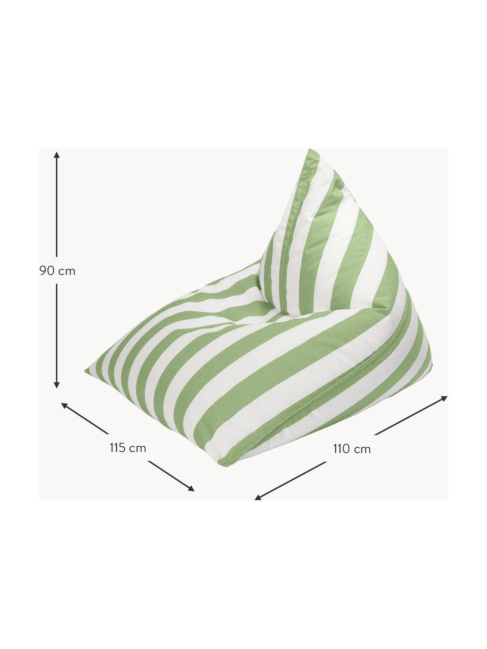 Outdoor-Sitzsack Calypso, Bezug: 100 % Polypropylen, UV-be, Grün, Weiss, B 115 x H 90 cm