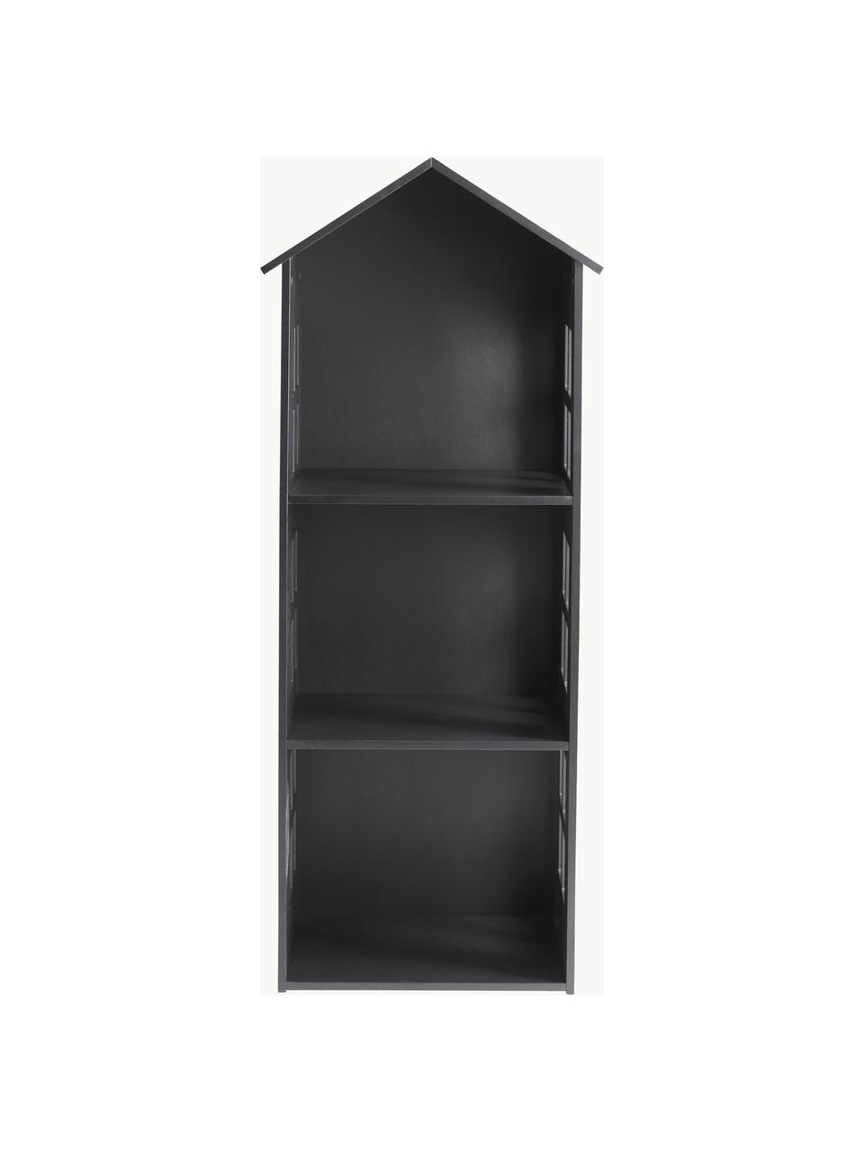 Libreria per bambini Sevilla, Pannello di fibra a media densità (MDF) laccato, Nero, Larg. 47 x Alt. 117 cm