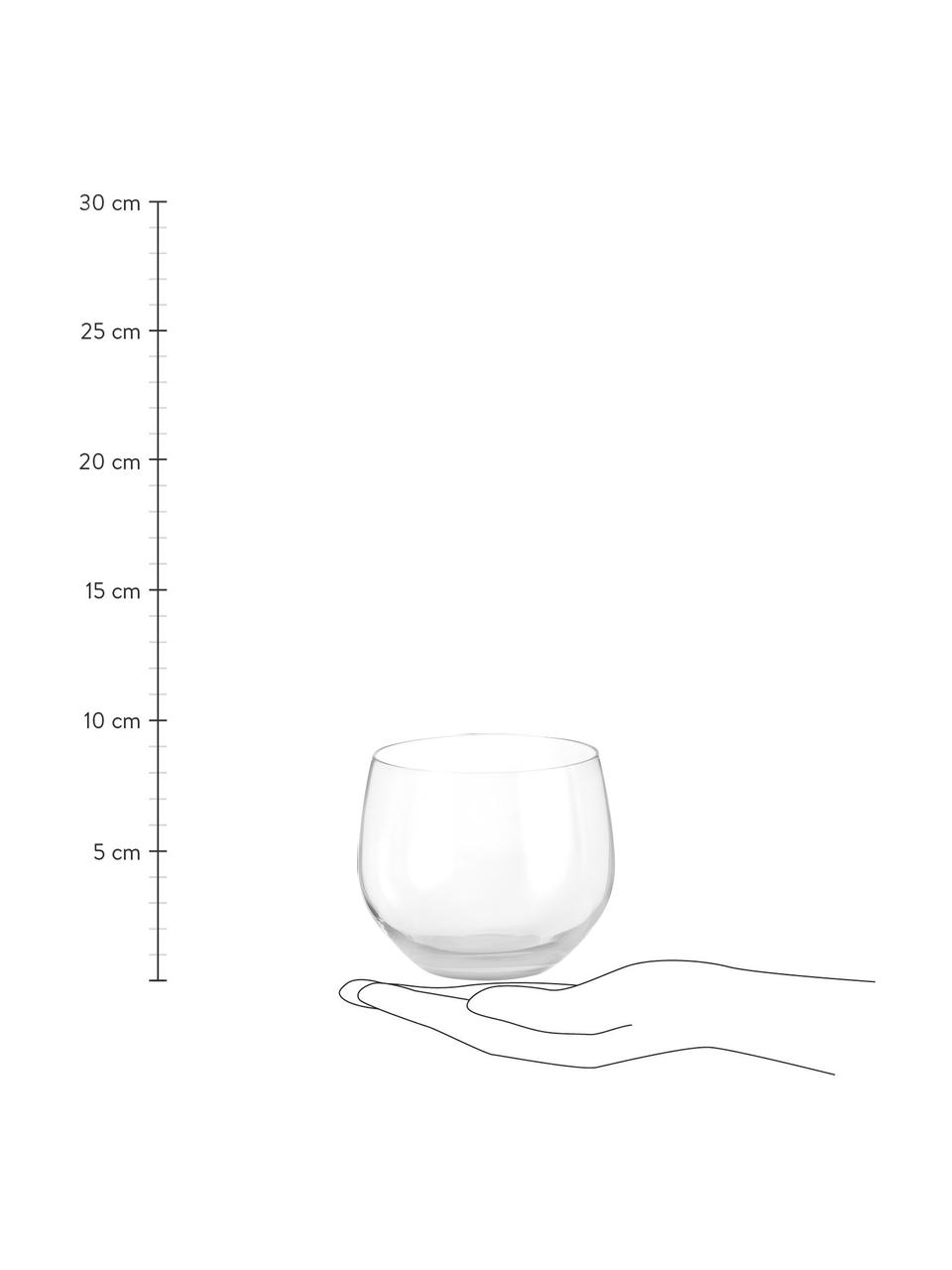 Ručne fúkané poháre na vodu Spectra, 4 ks, Fúkané sklo, Priehľadná, Ø 9 x V 8 cm
