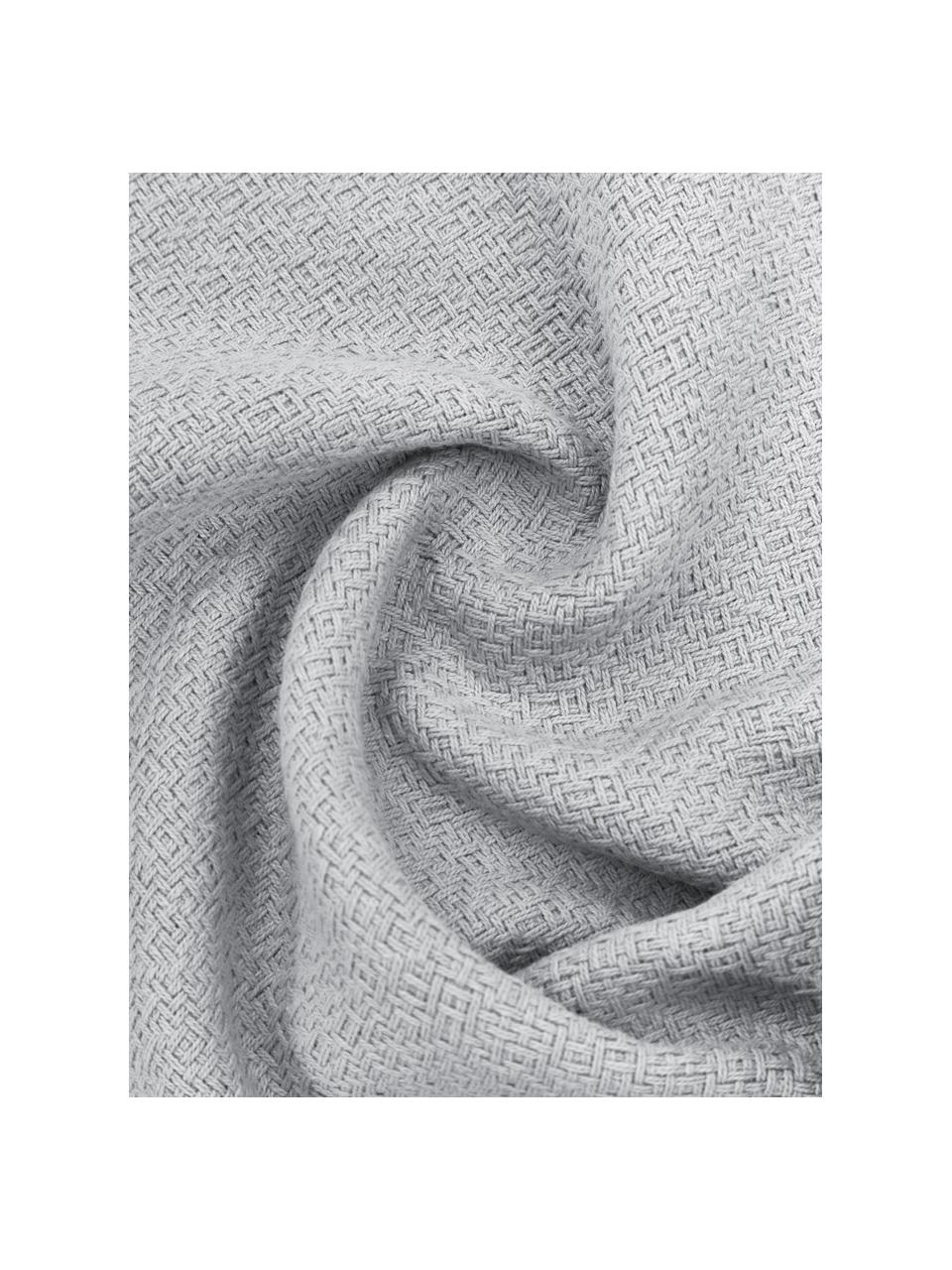 Federa arredo color grigio chiaro con frange decorative Lorel, 100% cotone, Grigio, Larg. 40 x Lung. 40 cm