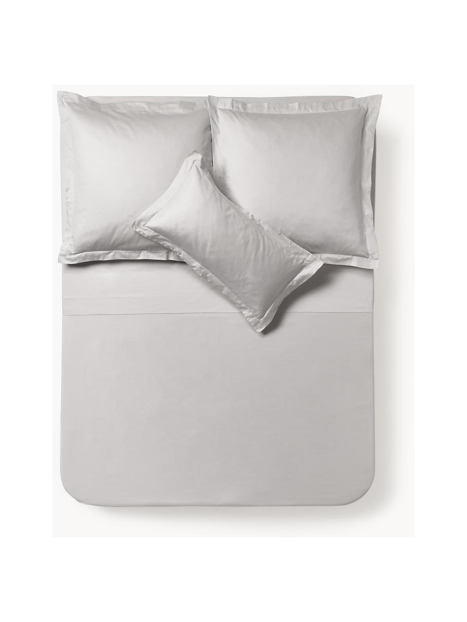 Sábana encimera de satén Premium, Gris claro, Cama 150/160 cm (240 x 280 cm)