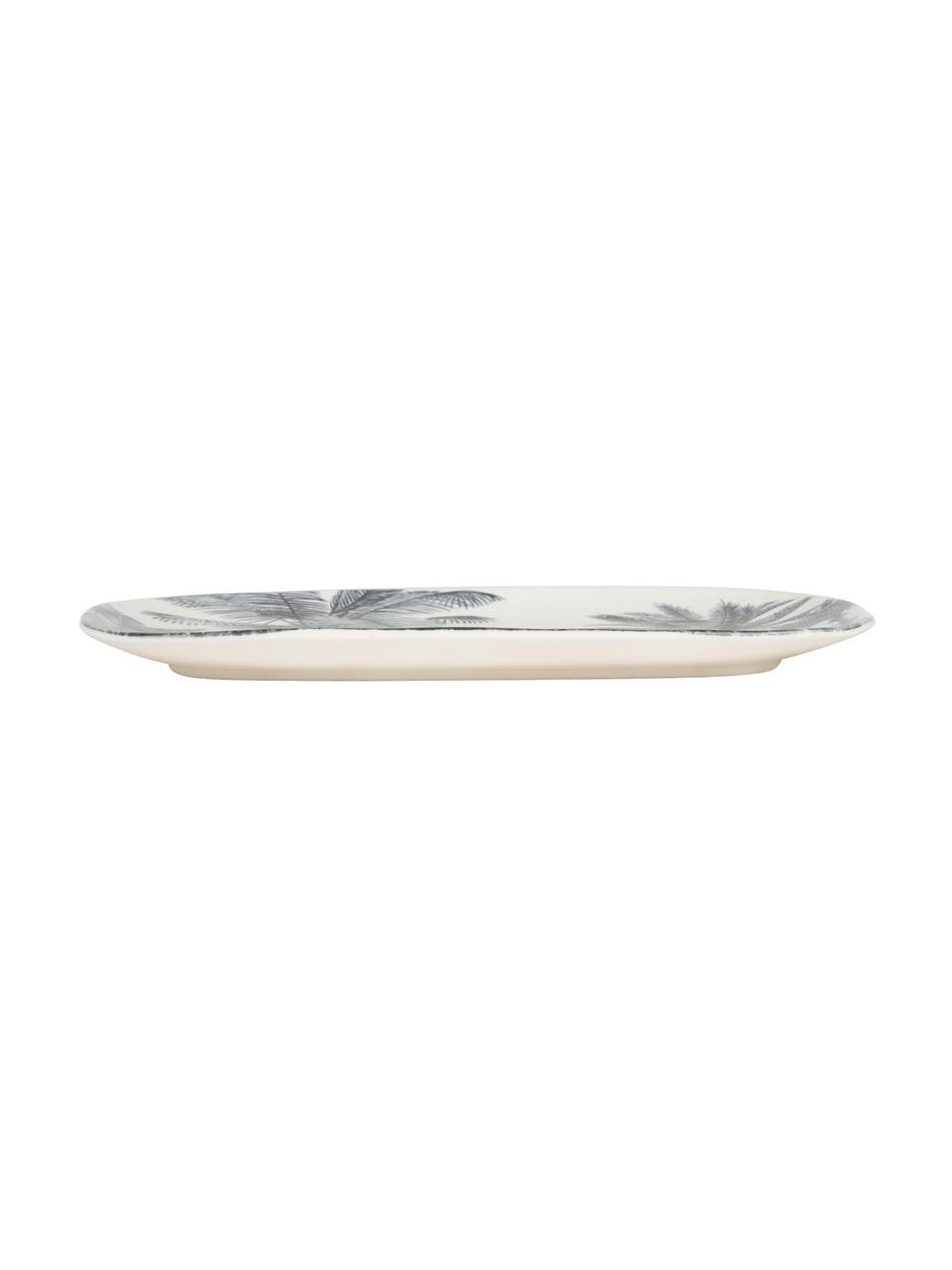 Plat de service Papaye, long. 28 x larg. 18 cm, Blanc, noir