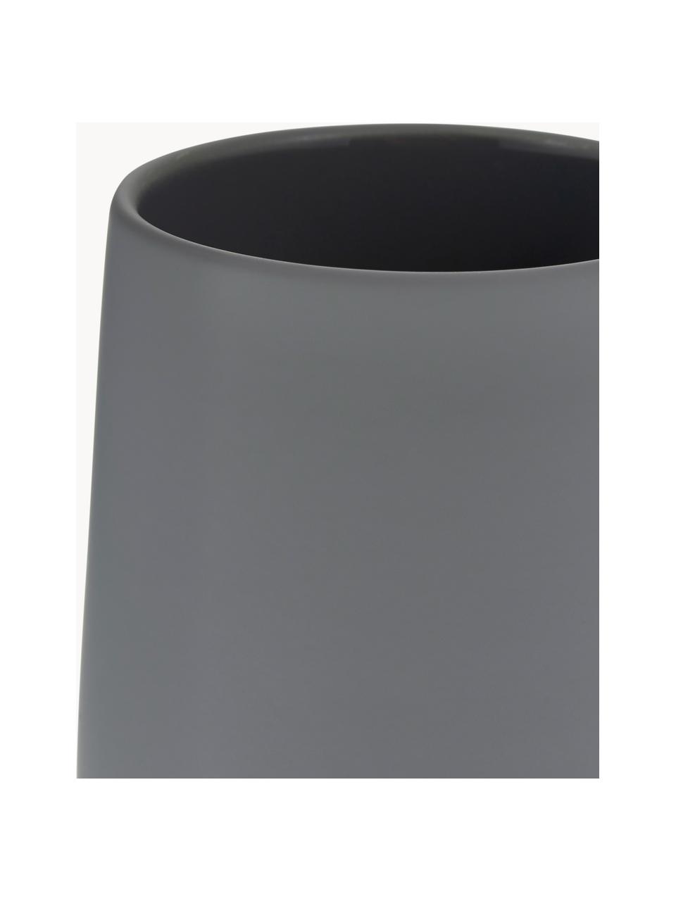 Vaso cepillo de dientes de porcelana Nova One, Porcelana, Gris oscuro, Ø 8 x Al 10 cm