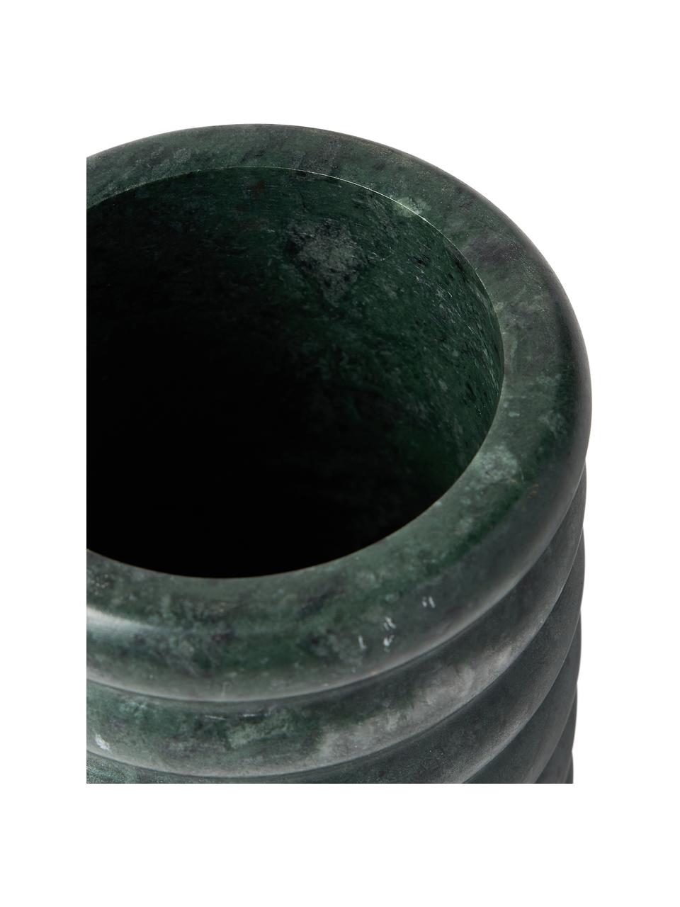 Mramorový kelímek na zubní kartáčky Orta, Mramor, Zelená, mramorovaná, Ø 8 cm, V 12 cm