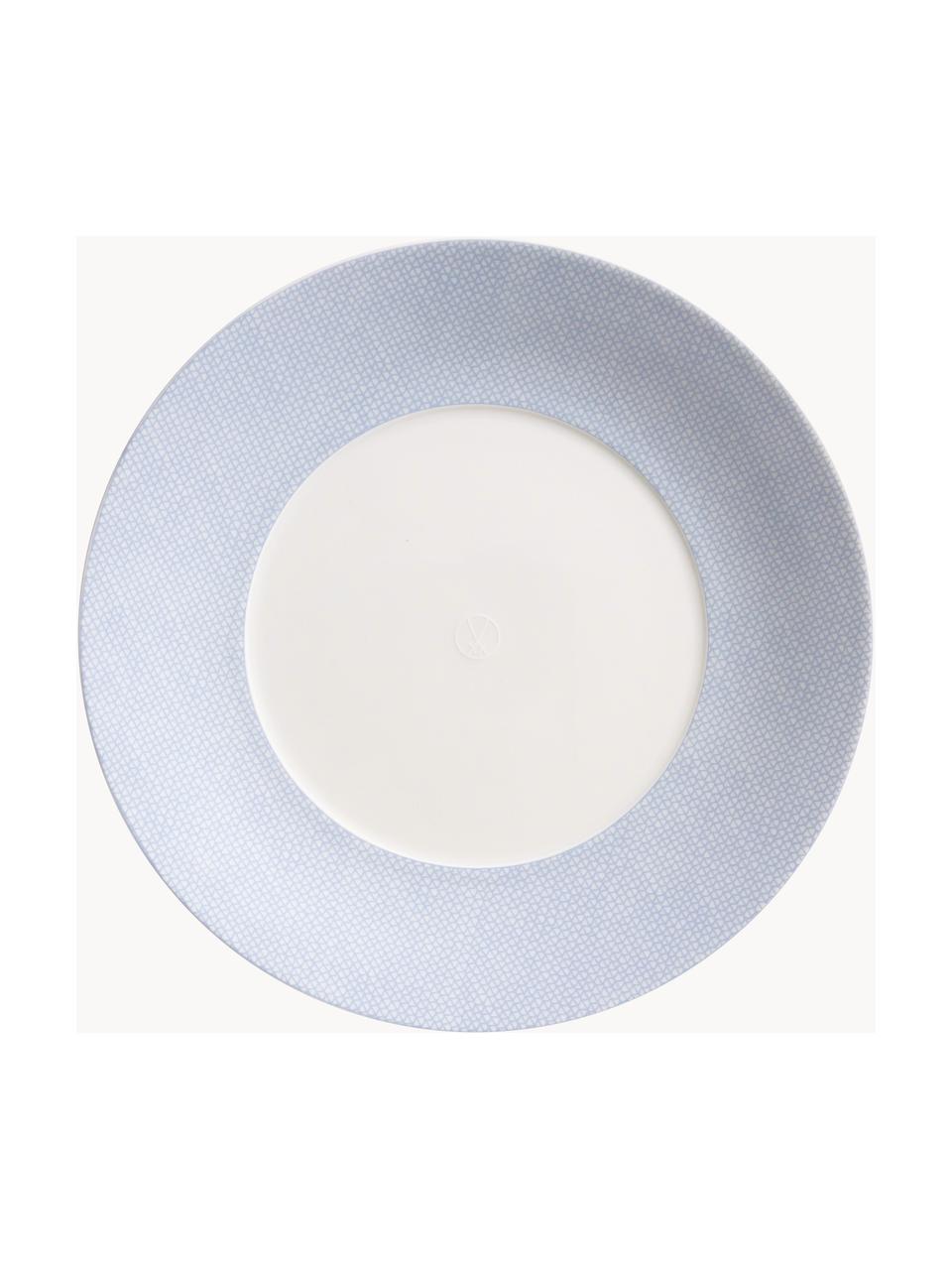 Ručně vyrobené snídaňové talíře z porcelánu Cosmopolitan, 2 ks, Porcelán, Bílá, světle modrá, Ø 23 cm