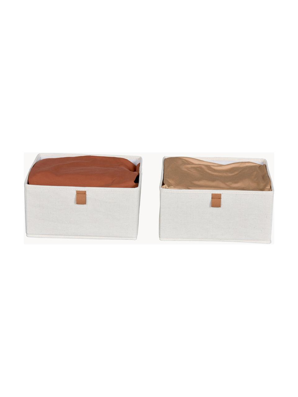 Úložné boxy Premium, 2 ks, Světle béžová, hnědá, Š 30 cm, H 30 cm