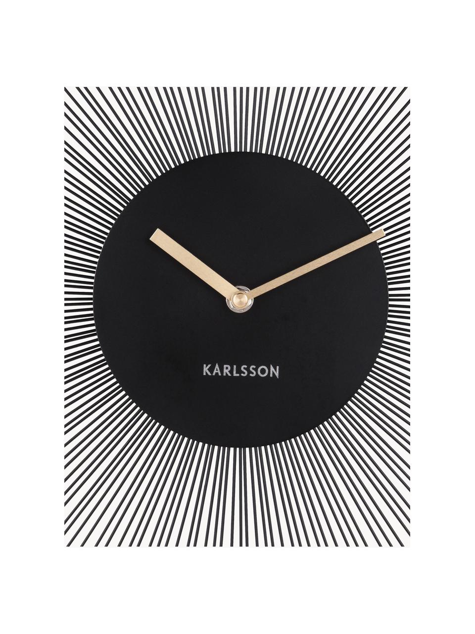 Nástěnné hodiny Peony, Potažený kov, Černá, Ø 45 cm