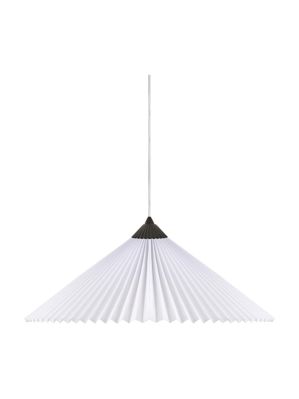 Lámpara de techo grande Matisse, Pantalla: algodón, poliéster, Anclaje: plástico, Cable: plástico, Blanco, negro, Ø 60 x Al 18 cm