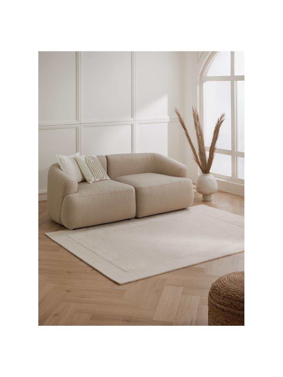 Tapis en coton tissé main Dania, 100 % coton, Blanc crème, larg. 200 x long. 300 cm (taille L)