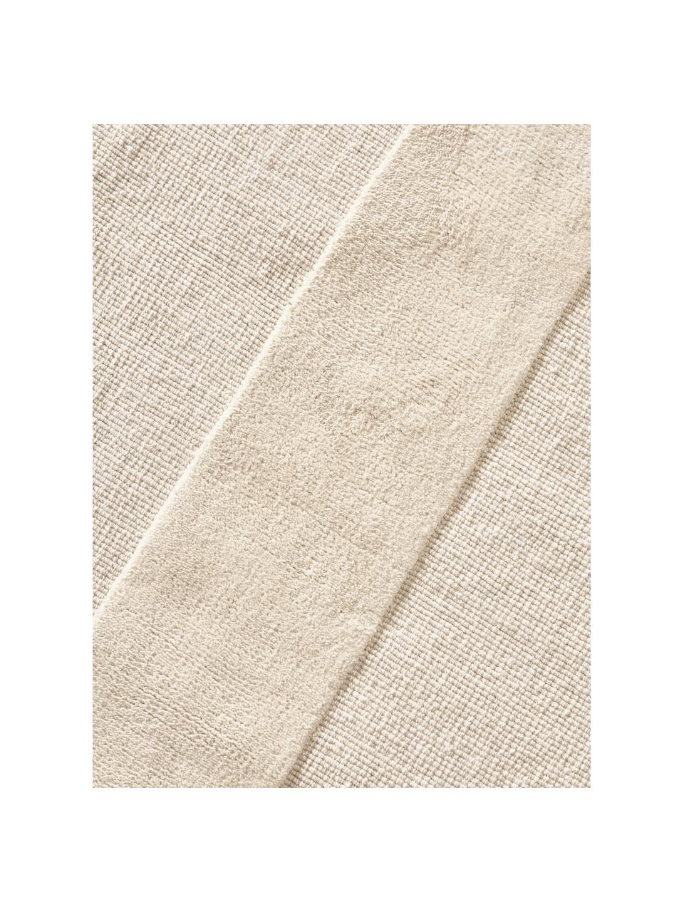 Tappeto in cotone tessuto a mano con motivo in rilievo Dania, 100% cotone, Bianco crema, Larg. 200 x Lung. 300 cm (taglia L)