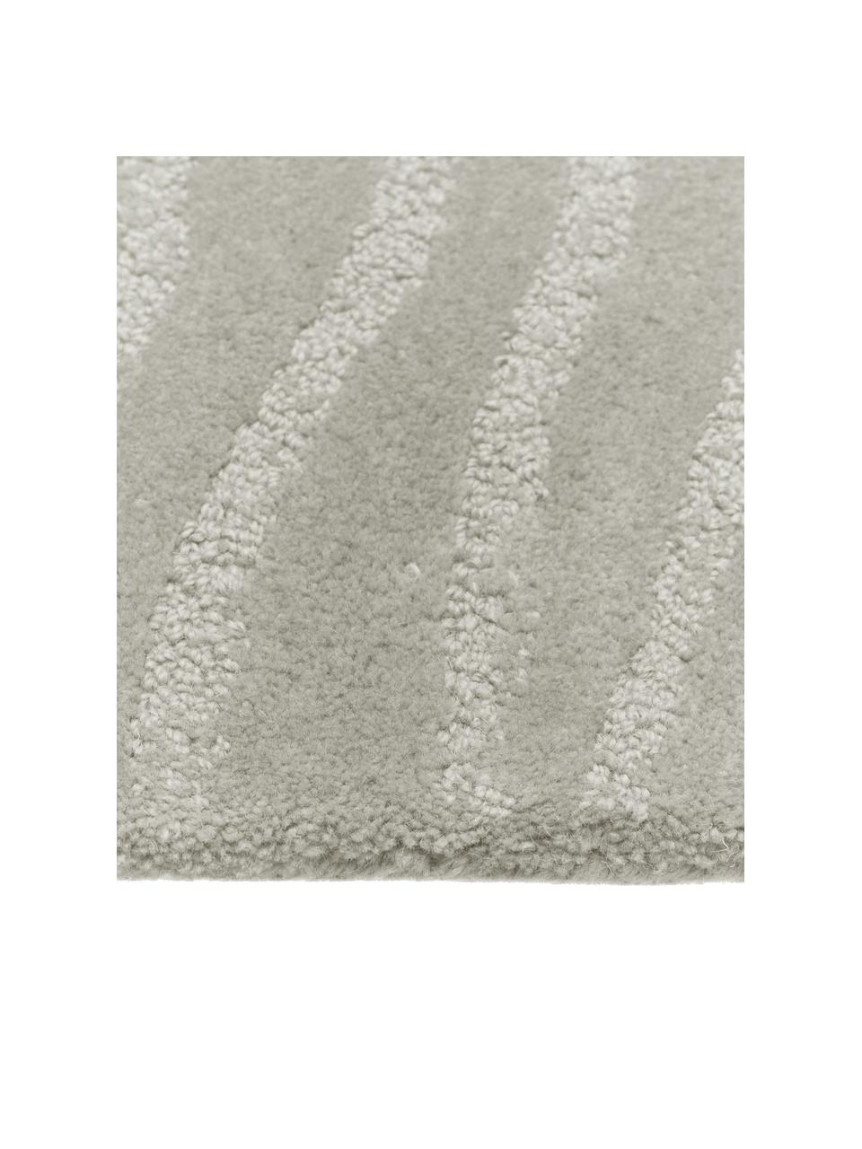 Ručně všívaný vlněný běhoun Aaron, Světle šedá, Š 80 cm, D 300 cm