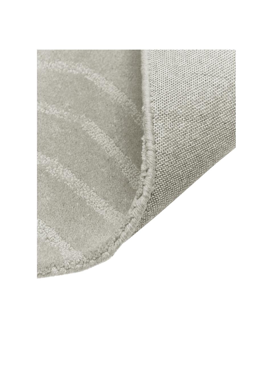 Tapis de couloir en laine tufté main Aaron, Gris clair, larg. 80 x long. 300 cm