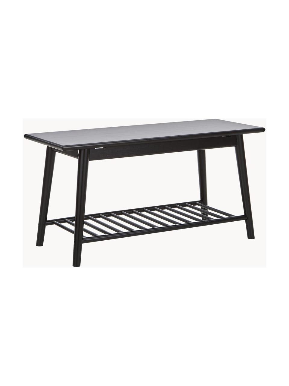 Banc en bambou Noble, Bambou, laqué et carbonisé, Noir, larg. 90 x haut. 45 cm