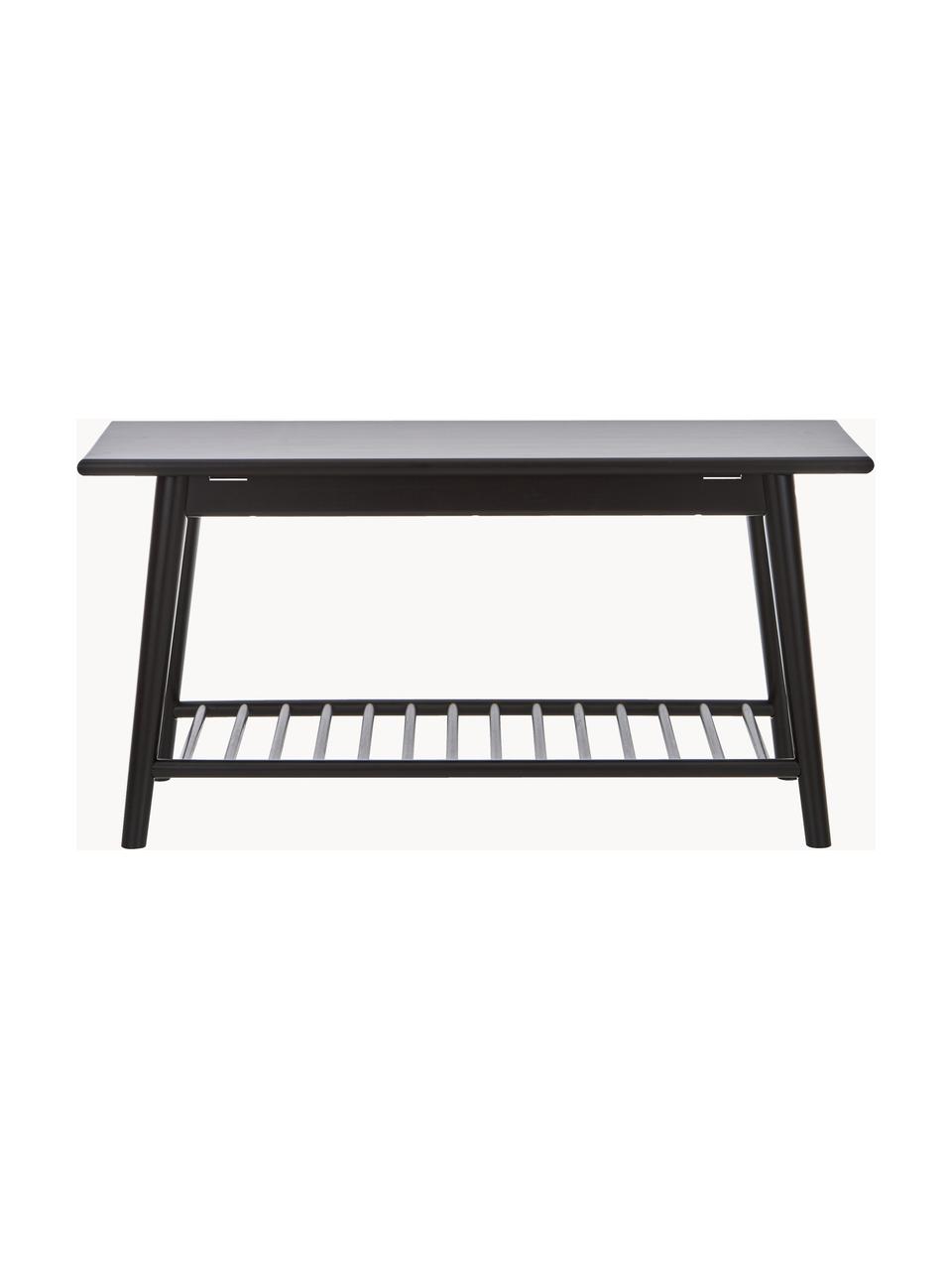 Banc en bambou Noble, Bambou, laqué et carbonisé, Noir, larg. 90 x haut. 45 cm