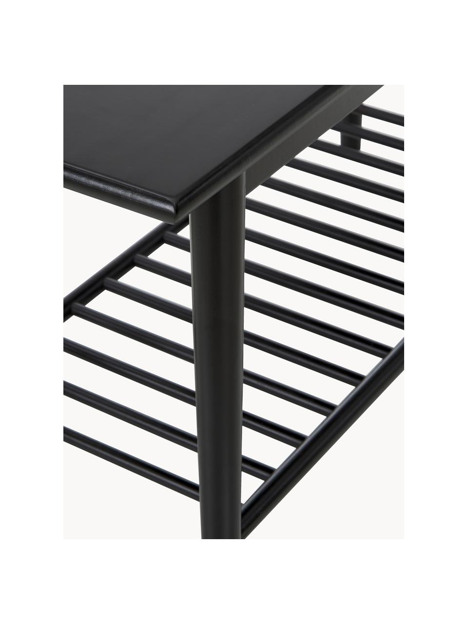 Banc en bambou Noble, Bambou, laqué et carbonisé, Noir, larg. 90 x haut. 45 cm