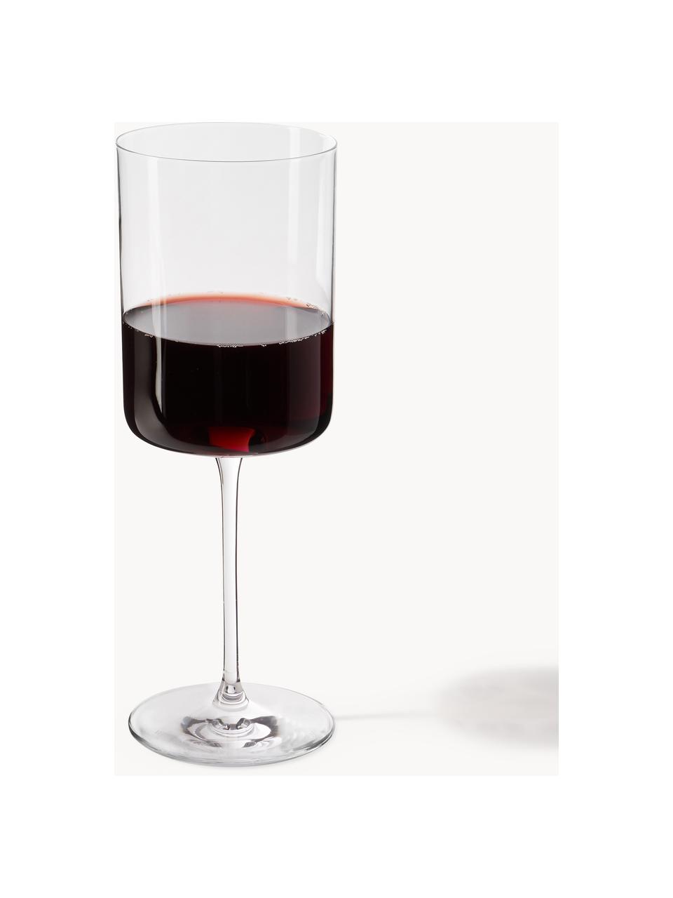 Copas de vino tinto Xavia, 4 uds., Cristal, Transparente, Ø 8 x Al 22 cm, 420 ml