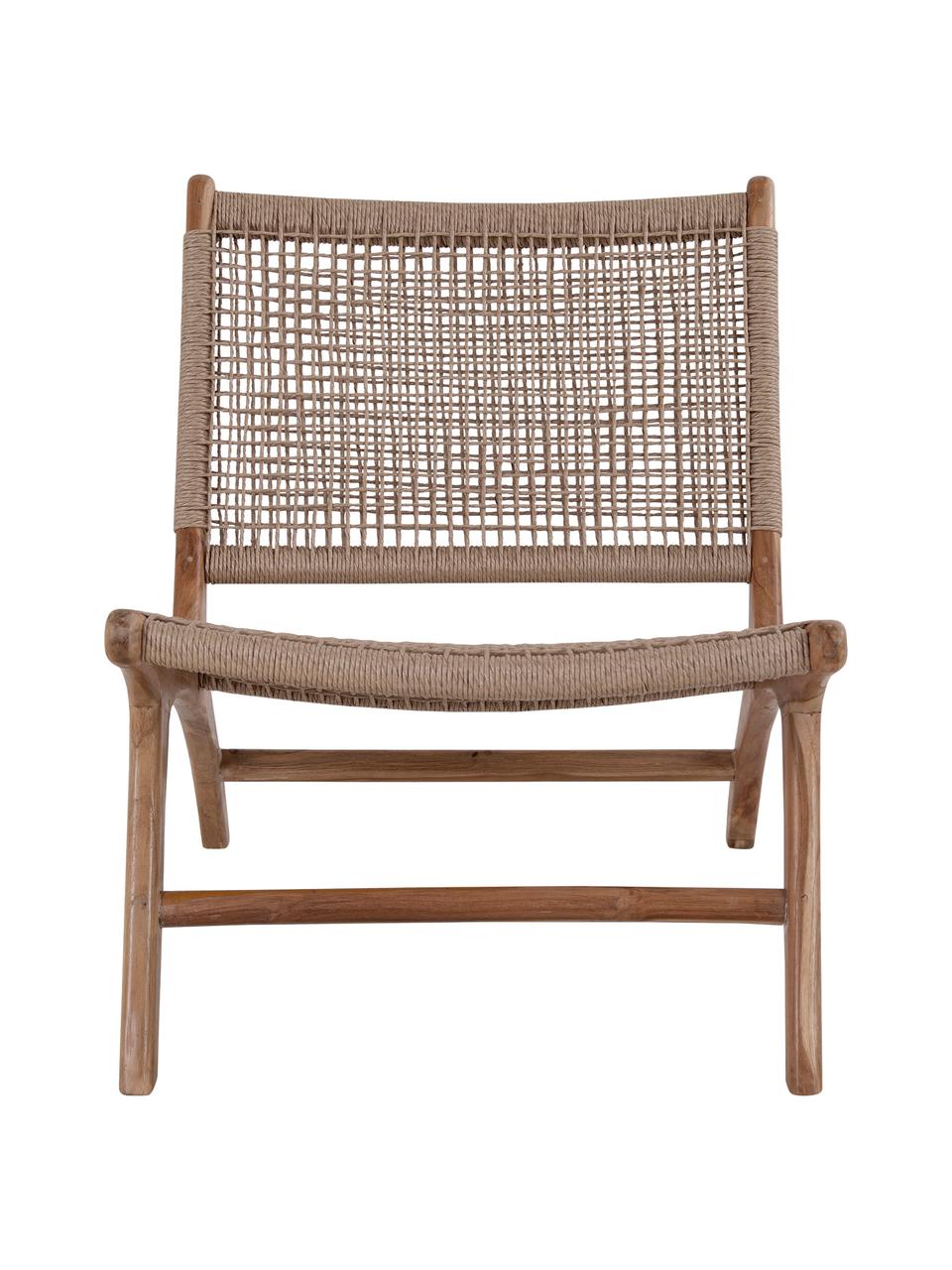 Loungefauteuil Derby van teakhout, Frame: teakhout, Teakhout, beige, B 60 x D 80 cm