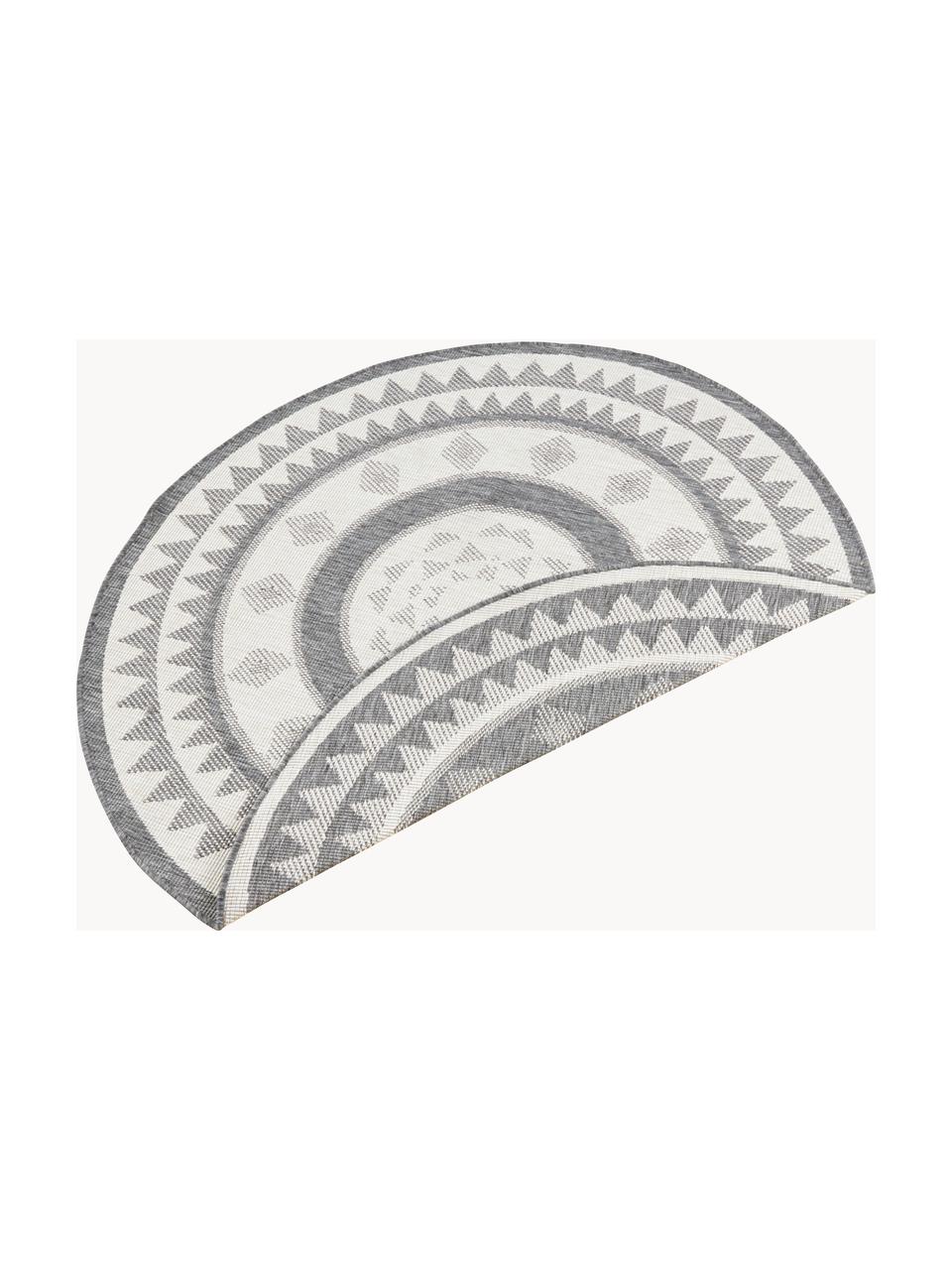 Tapis réversible intérieur-extérieur, rond, gris/crème Jamaica, Gris, couleur crème, imprimé, Ø 140 cm (taille M)