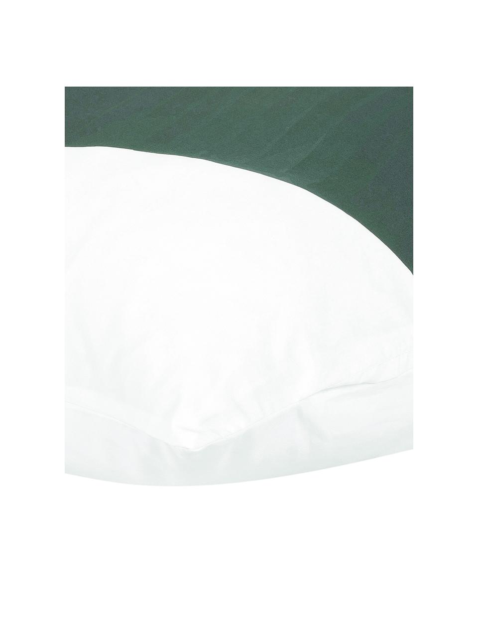 Perkálový povlak na polštář s motivem listů Banana, 2 ks, Přední strana: zelená Zadní strana: bílá, Š 40 cm, D 80 cm