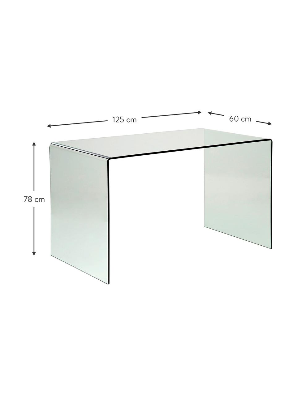 Pracovný stôl zo skla Club, Sklo, Priehľadná, Š 125 x H 60 cm