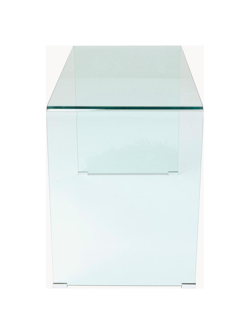 Bureau Club van glas, Glas, Transparant, B 125 x D 60 cm