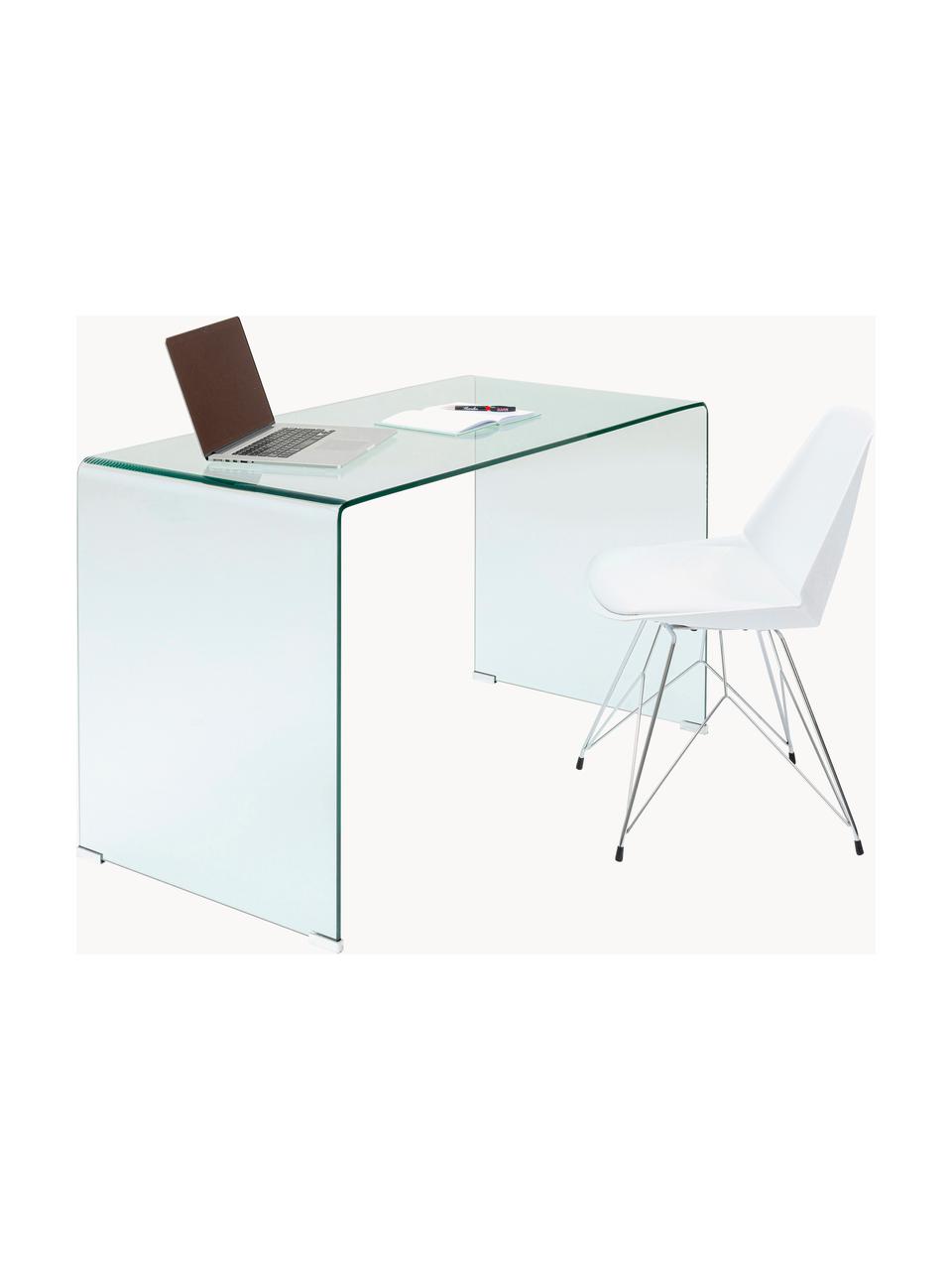 Bureau en verre Club, Verre, Transparent, larg. 125 x prof. 60 cm