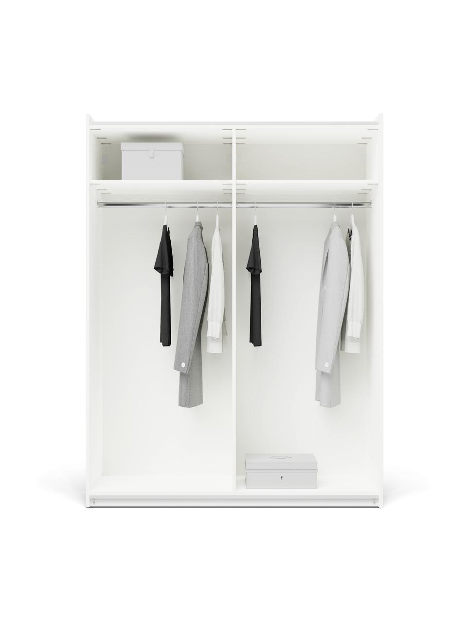 Armadio componibile con ante battenti Leon, larg. 150 cm, diverse varianti, Bianco, Interno Basic, larg. 150 x alt. 200 cm