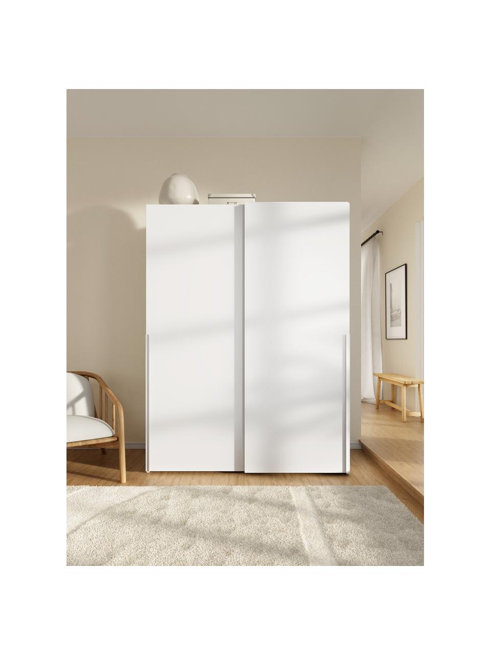 Modularer Schwebetürenschrank Leon, 150 cm Breite, mehrere Varianten, Korpus: Spanplatte, FSC-zertifizi, Weiß, Basic Interior, B 150 x H 200 cm