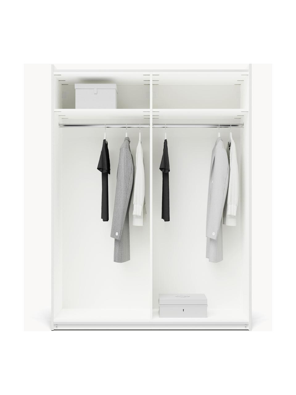 Modulárna šatníková skriňa s posuvnými dverami Leon, šírka 150 cm, niekoľko variantov, Biela, Premium Interior, Š 150 x V 236 cm