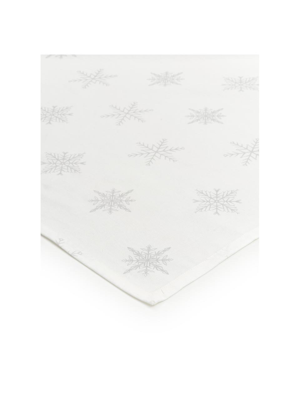 Tafelkleed Snow, 100% katoen, afkomstig van duurzame katoenteelt, Wit, crèmekleurig, B 145 x L 200 cm