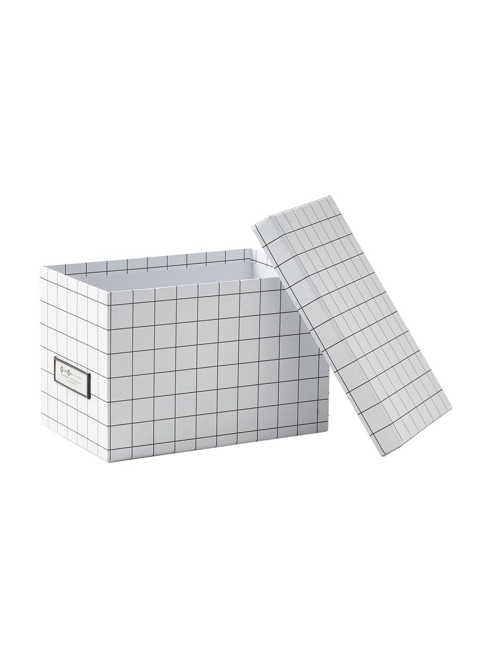 Cajas de almacenaje Kristina, 2 uds., Caja: cartón laminado macizo (1, Blanco, An 22 x Al 15 cm