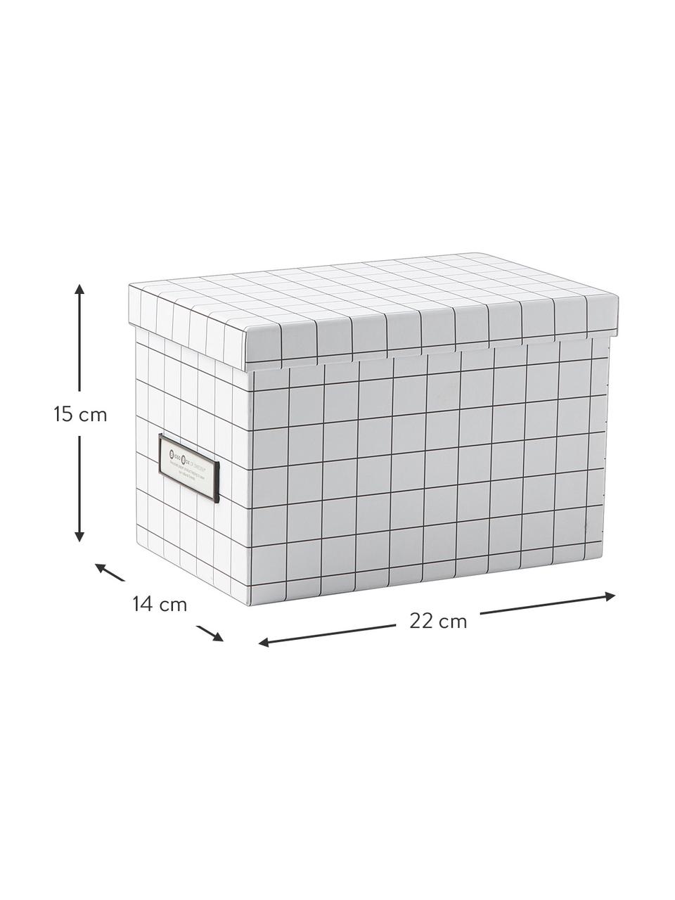 Aufbewahrungsboxen Kristina, 2 Stück, Box: fester, laminierter Karto, Weiß, Schwarz, B 22 x H 15 cm