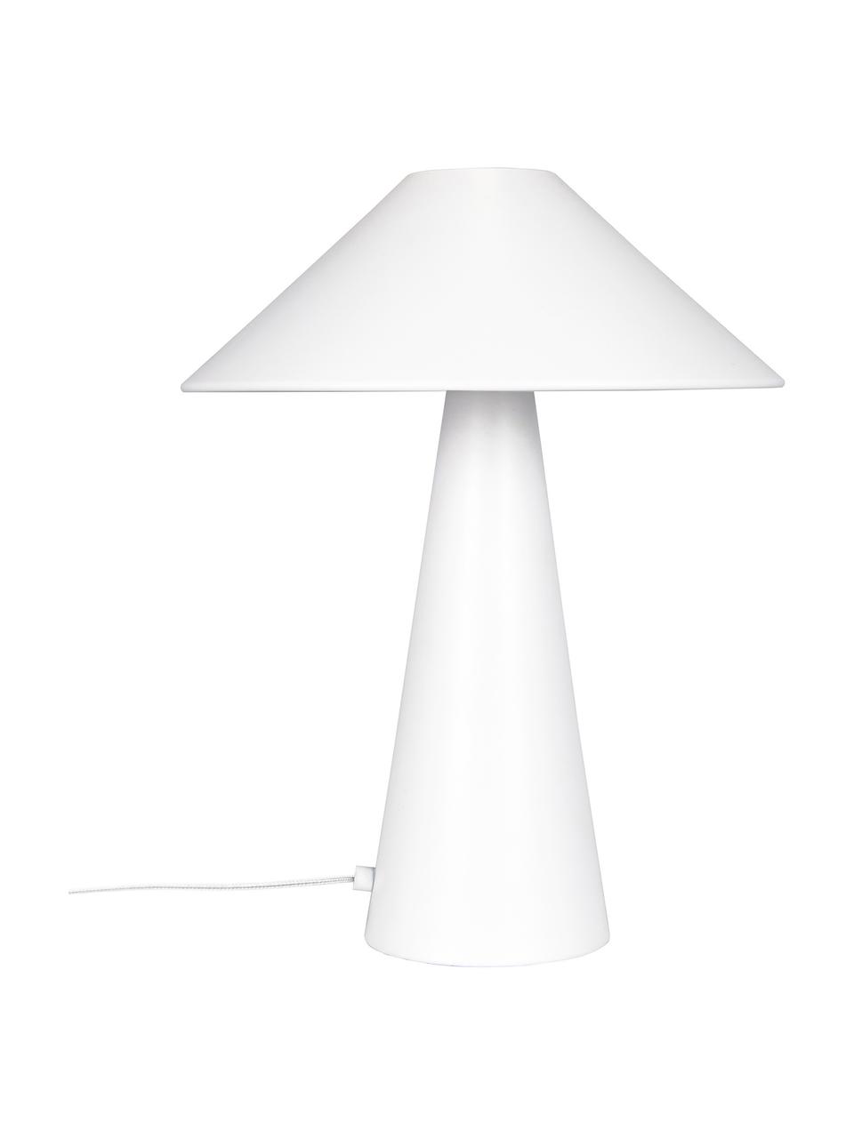 Design tafellamp Cannes in wit, Lampenkap: gecoat metaal, Lampvoet: gecoat metaal, Wit, Ø 30 x H 40 cm