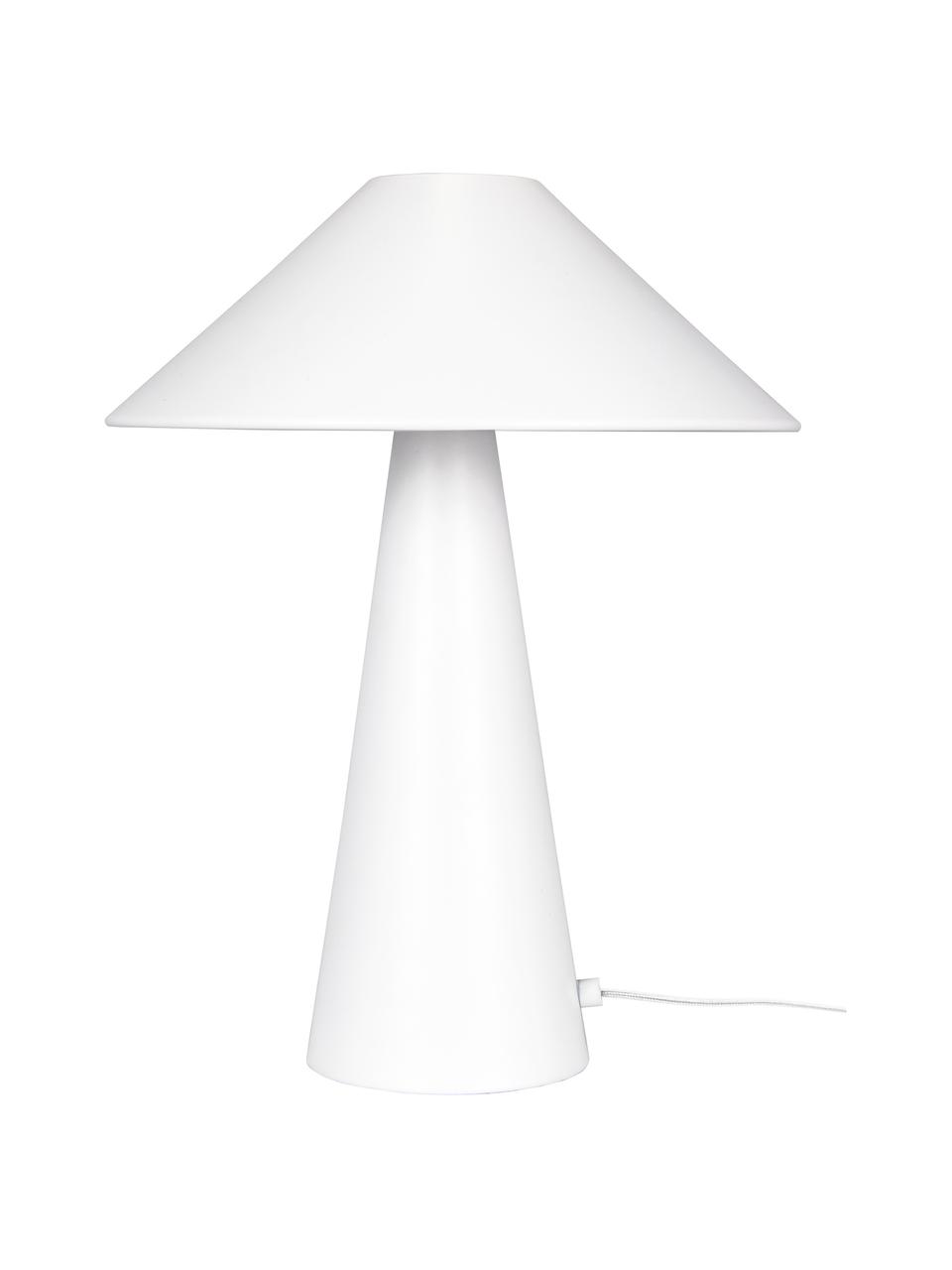 Design tafellamp Cannes in wit, Lampenkap: gecoat metaal, Lampvoet: gecoat metaal, Wit, Ø 30 x H 40 cm