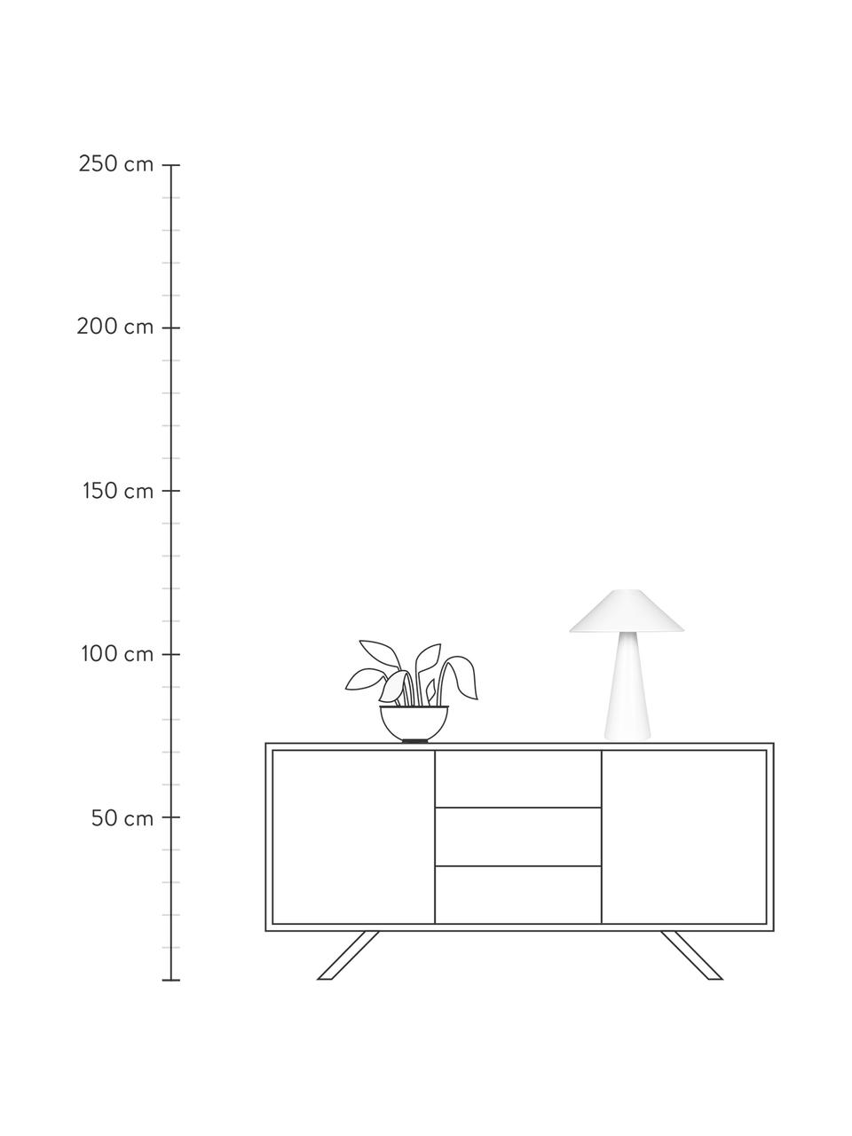 Design tafellamp Cannes in wit, Lampenkap: gecoat metaal, Lampvoet: gecoat metaal, Wit, Ø 30 x H 40 cm