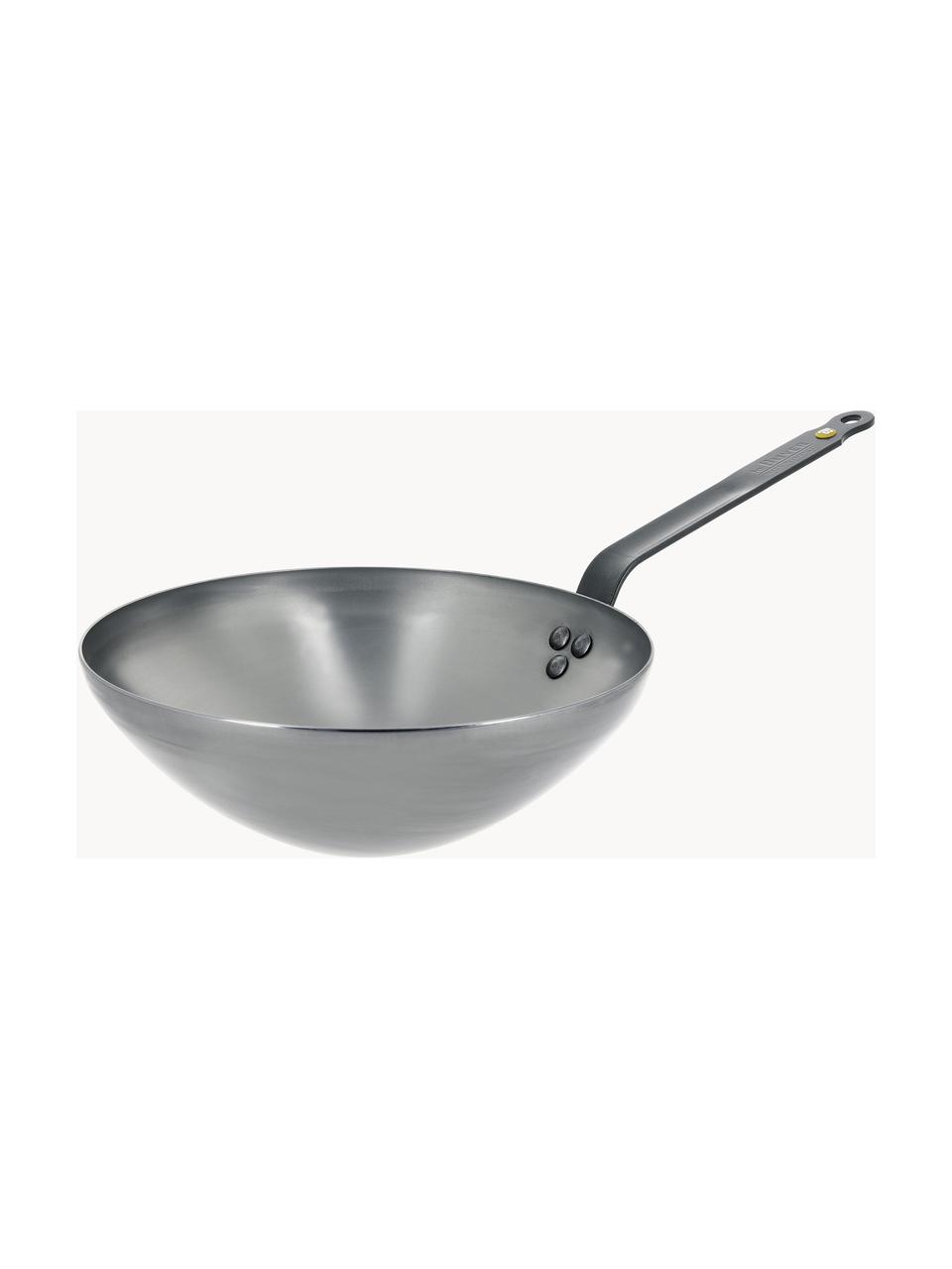 Pánev wok se včelím voskem Mineral B, Válcovaná ocel se včelím voskem, Stříbrná, Ø 32 cm, V 20 cm
