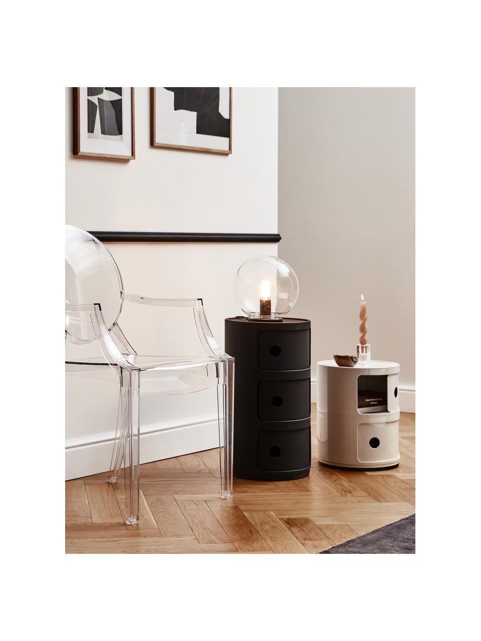 Designový odkládací stolek Componibili, 2 moduly, Lakovaná umělá hmota (ABS), certifikace Greenguard, Krémově bílá, lesklá, Ø 32 cm, V 40 cm