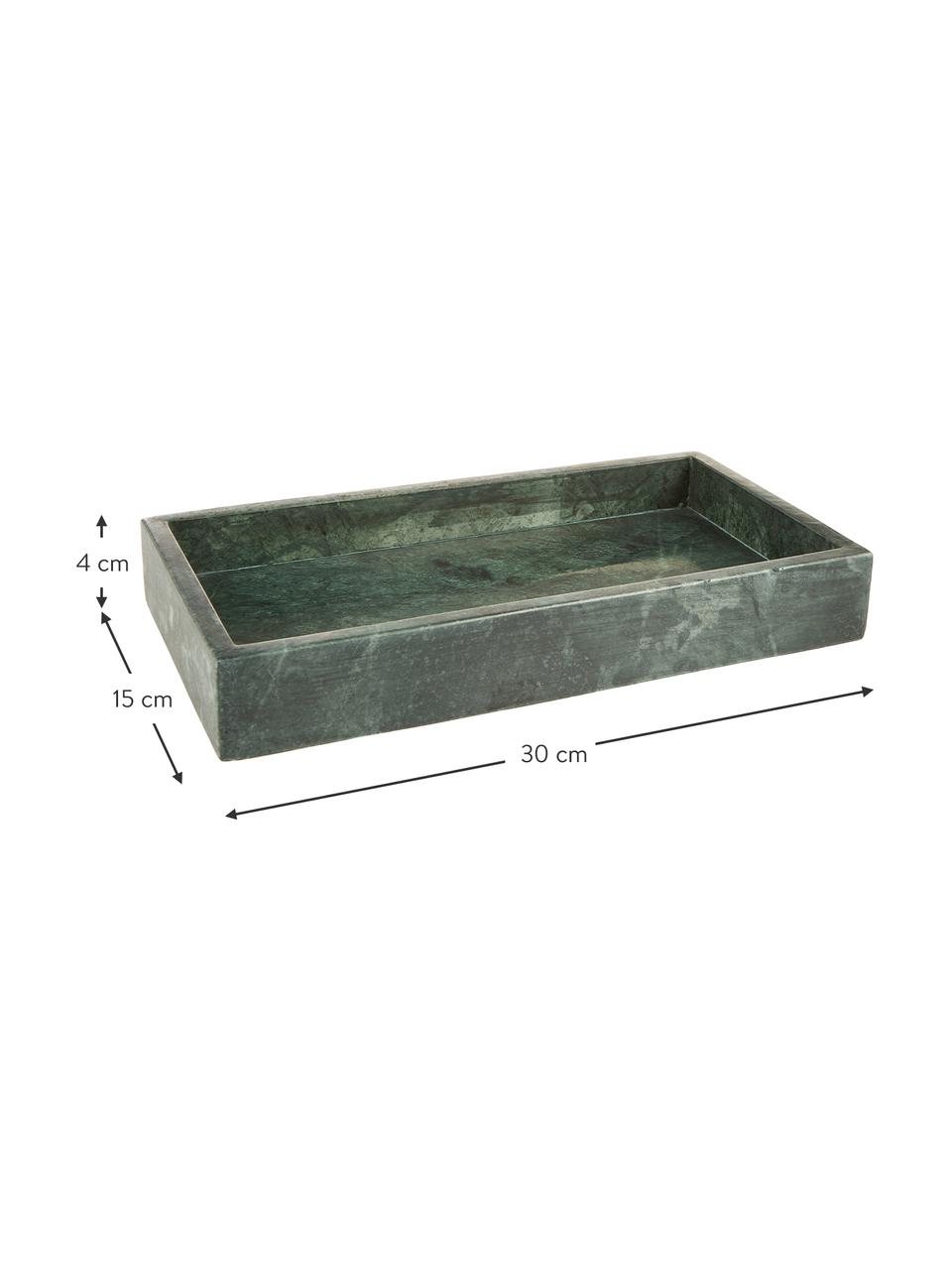 Vassoio decorativo piccolo in marmo Venice, Marmo, Verde marmorizzato, Larg. 30 x Prof. 15 cm