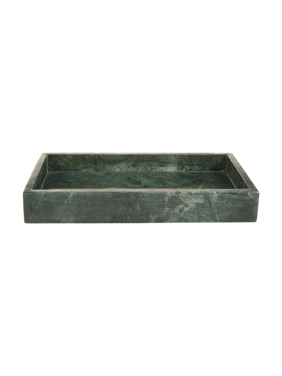 Petit plateau décoratif en marbre Venice, Marbre, Vert, marbré, larg. 30 x prof. 15 cm